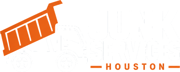Junk Services Houston junk removal logo, white version
